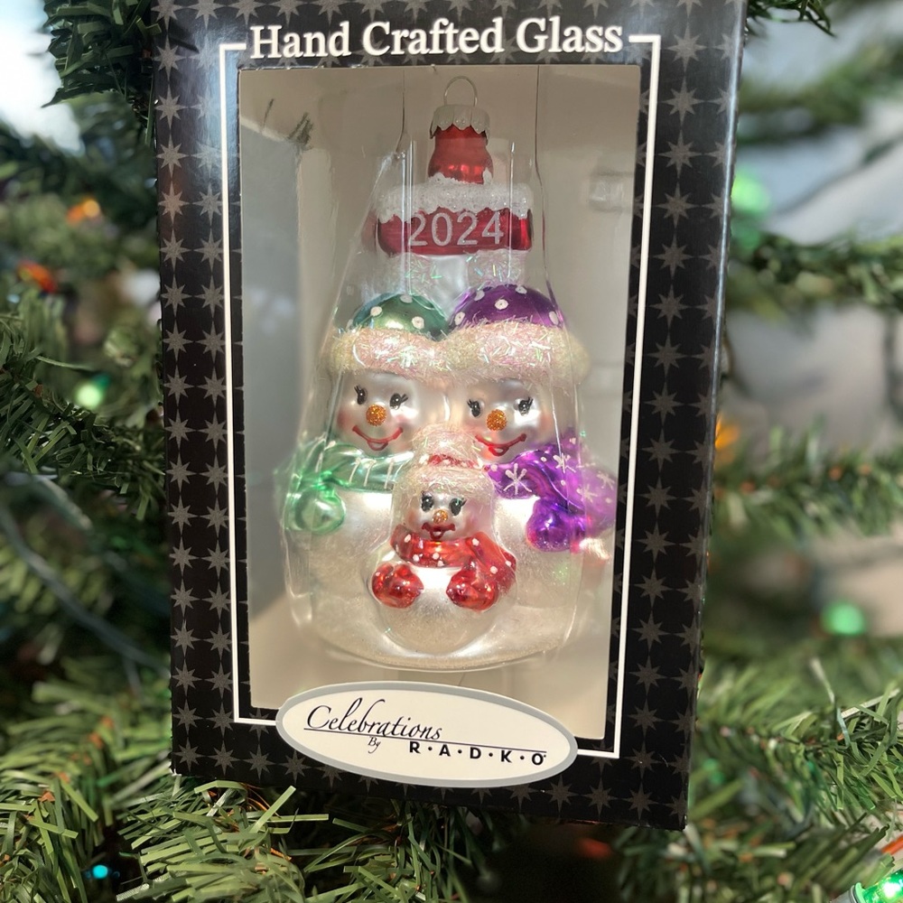 Christopher Radko Snowman Family Ornament 2024